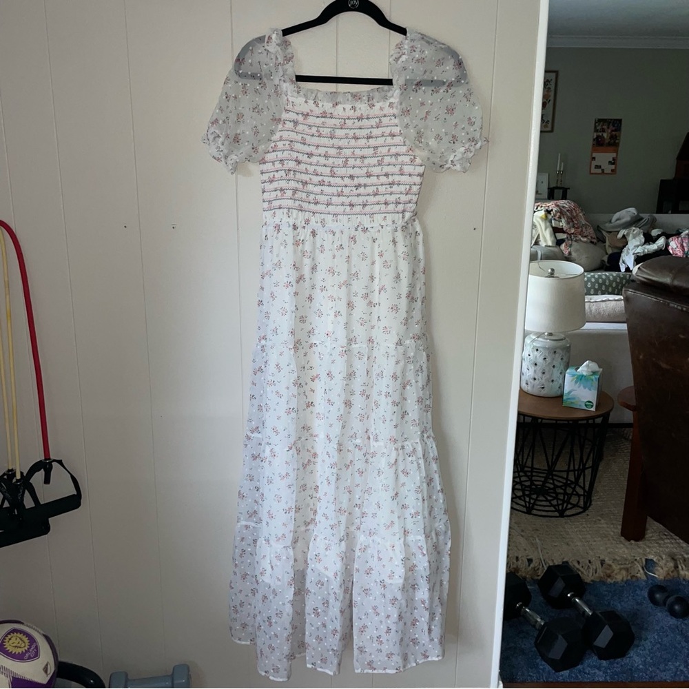 White floral dress